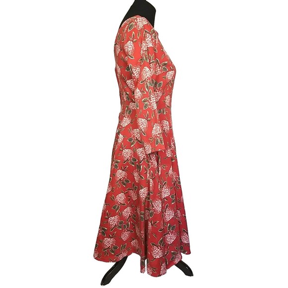 Collectif Vintage London Dress US M(8) UK 12 Fit & Flare Red Floral          T29 - Picture 2 of 8